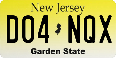 NJ license plate D04NQX
