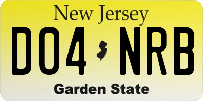 NJ license plate D04NRB