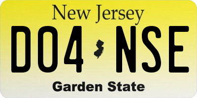 NJ license plate D04NSE