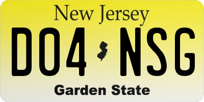 NJ license plate D04NSG