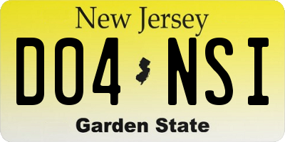 NJ license plate D04NSI