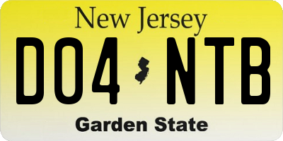 NJ license plate D04NTB