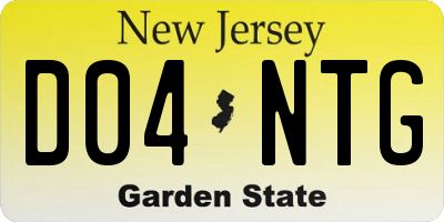 NJ license plate D04NTG