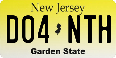 NJ license plate D04NTH
