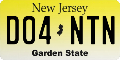 NJ license plate D04NTN