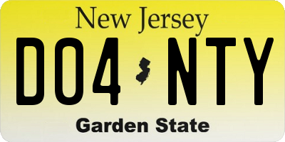 NJ license plate D04NTY