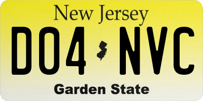 NJ license plate D04NVC