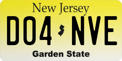 NJ license plate D04NVE