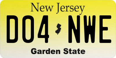 NJ license plate D04NWE