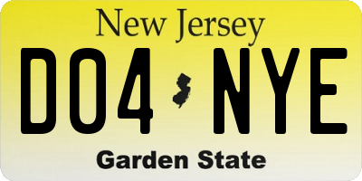 NJ license plate D04NYE