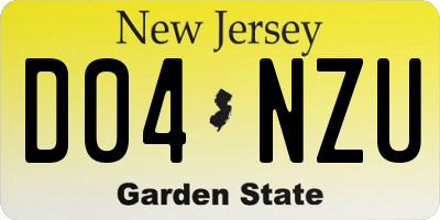 NJ license plate D04NZU
