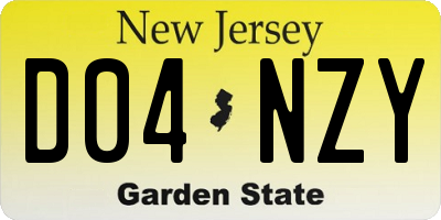 NJ license plate D04NZY