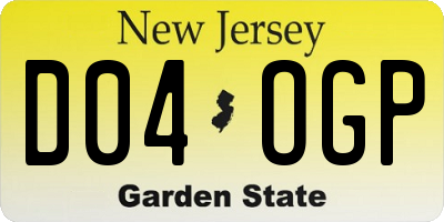 NJ license plate D04OGP