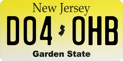 NJ license plate D04OHB