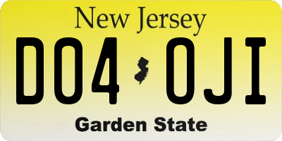 NJ license plate D04OJI