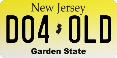 NJ license plate D04OLD