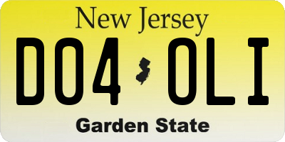 NJ license plate D04OLI