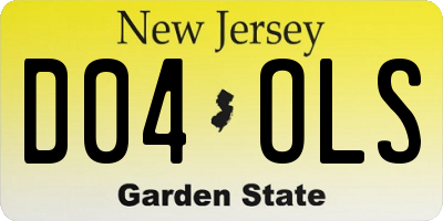 NJ license plate D04OLS
