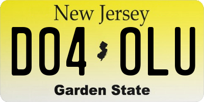 NJ license plate D04OLU