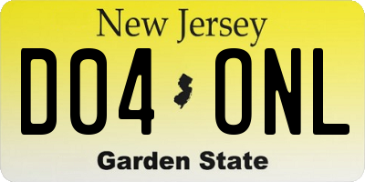 NJ license plate D04ONL