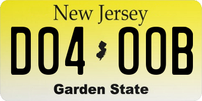 NJ license plate D04OOB