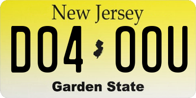 NJ license plate D04OOU
