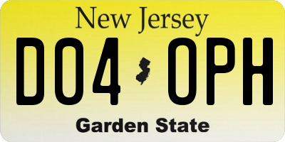 NJ license plate D04OPH