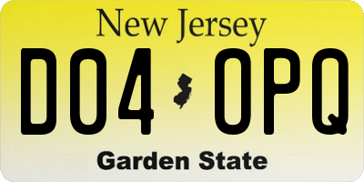 NJ license plate D04OPQ