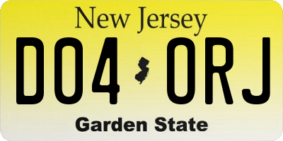 NJ license plate D04ORJ