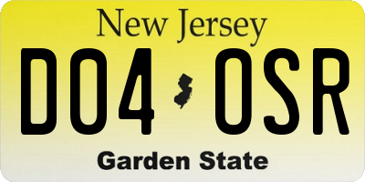 NJ license plate D04OSR