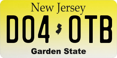 NJ license plate D04OTB