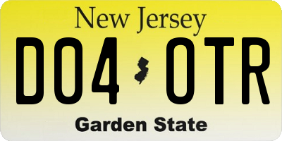 NJ license plate D04OTR
