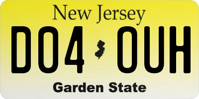 NJ license plate D04OUH