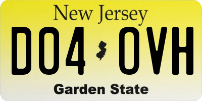 NJ license plate D04OVH