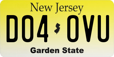 NJ license plate D04OVU