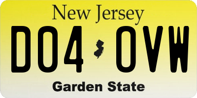 NJ license plate D04OVW