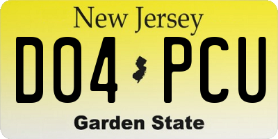 NJ license plate D04PCU