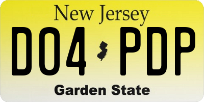 NJ license plate D04PDP