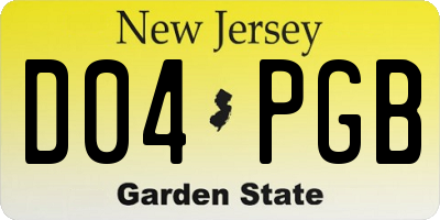 NJ license plate D04PGB