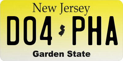 NJ license plate D04PHA
