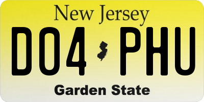 NJ license plate D04PHU