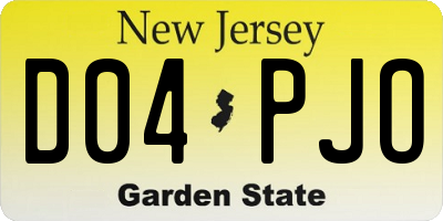 NJ license plate D04PJO