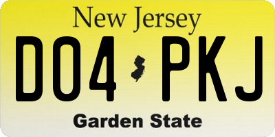 NJ license plate D04PKJ