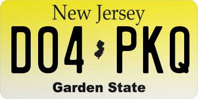 NJ license plate D04PKQ