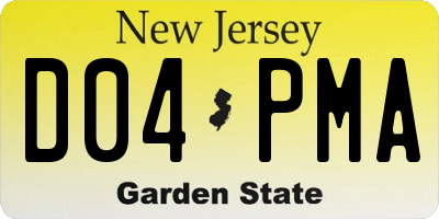 NJ license plate D04PMA