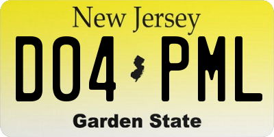 NJ license plate D04PML