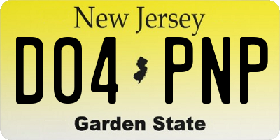 NJ license plate D04PNP