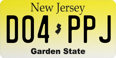 NJ license plate D04PPJ