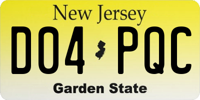 NJ license plate D04PQC