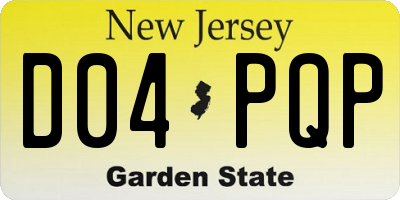 NJ license plate D04PQP